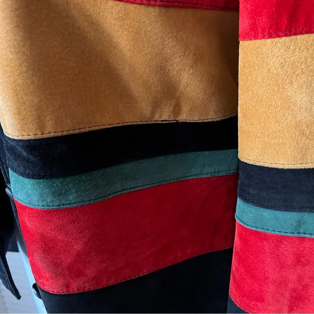 Vintage suede Colourblock jacket M - Picture 6 of 11
